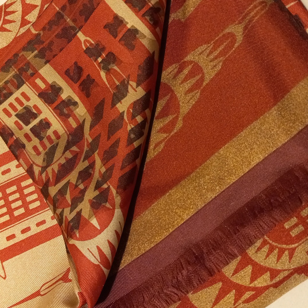 Designer DONNA KAREN DKNY / Wearable Art / Silk Scarf - Picture 4 of 5